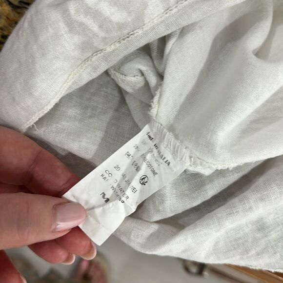 Kaktus Short Sleeve Linen Cotton Blend Floral Print Blouse Top Size M - Picture 5 of 7